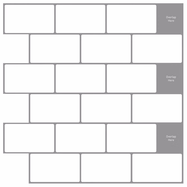 Piastrella subway 20 pcs Bianco e Grigio 30 x 30 cm