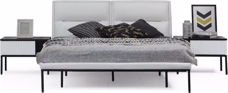Bett Bettrahmen Doppelbett Holz Modern Weiß Schlafzimmer Doppel Design