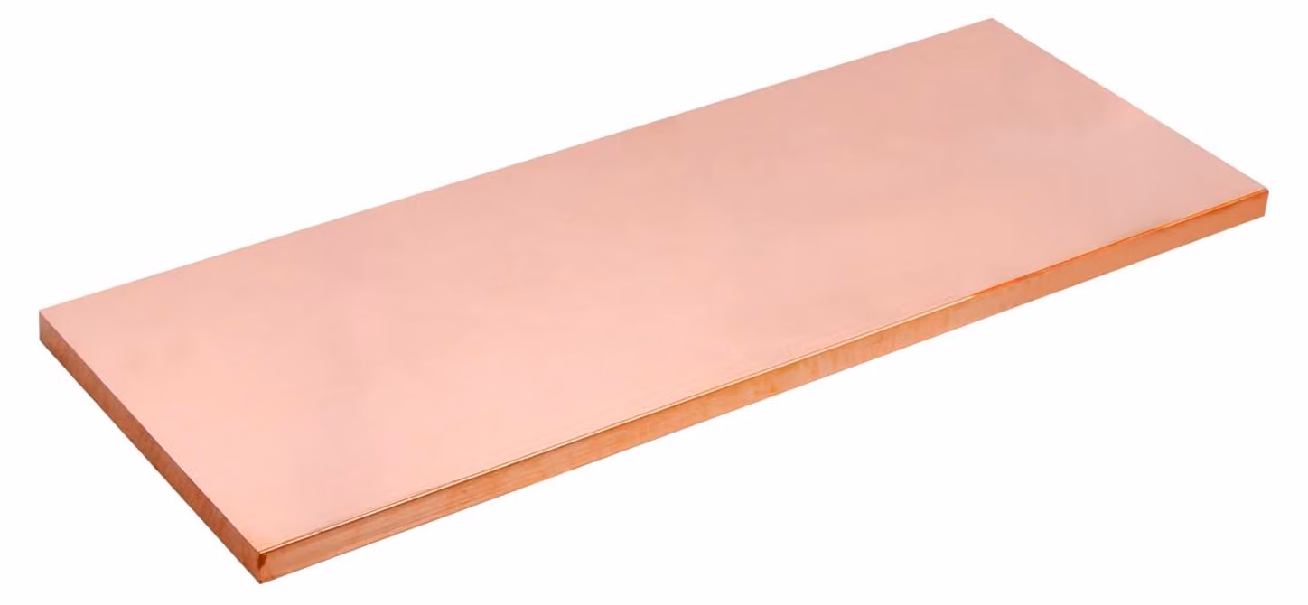 Barra di rame 5 x 25 x 200 mm, rame puro C110, barra piatta