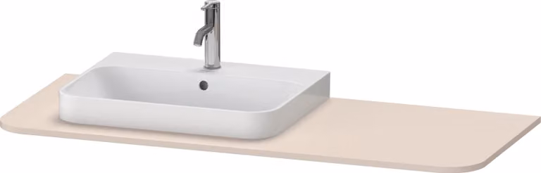 Console Duravit Happy D.2 Plus, 1300x550 mm, 1 découpe à gauche, pour meuble sous-lavabo HP4942, HP4962, HP4972, HP031KL8383, HP031KL8383