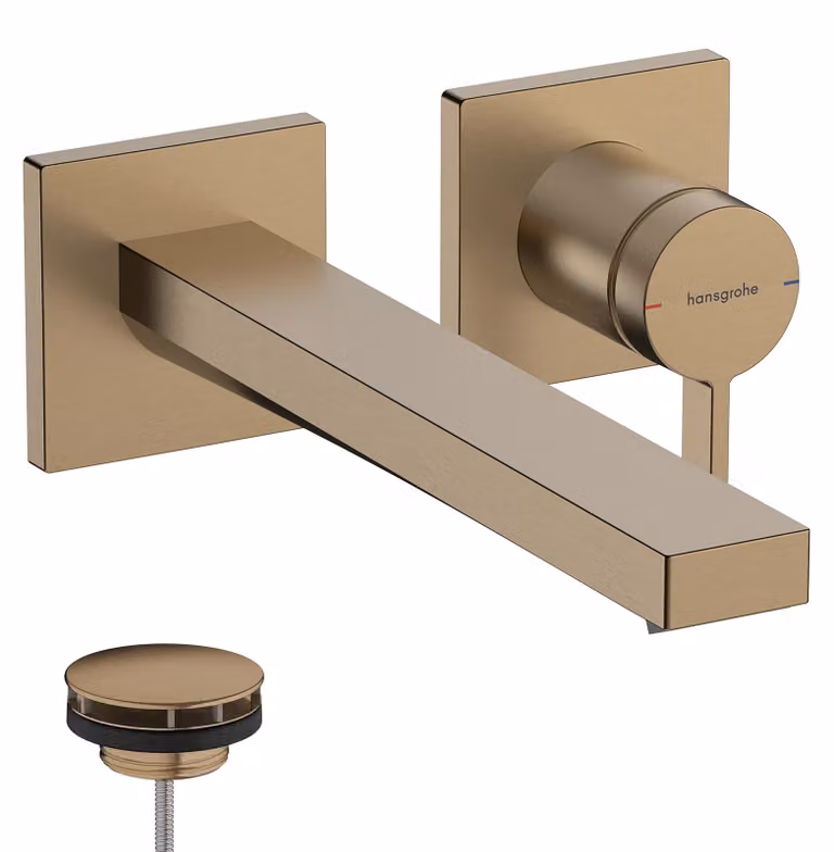 Mitigeur monocommande de lavabo hansgrohe Tecturis E, encastré, portée de 225 mm, garniture de vidage non obturable, EcoSmart+, 73051140, 73051140