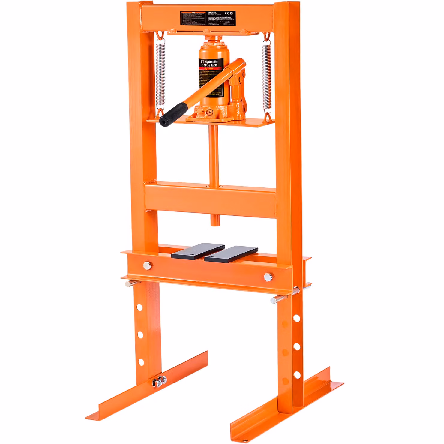 Pressa idraulica per officina, portata 6 tonnellate, regolabile in altezza, 6T