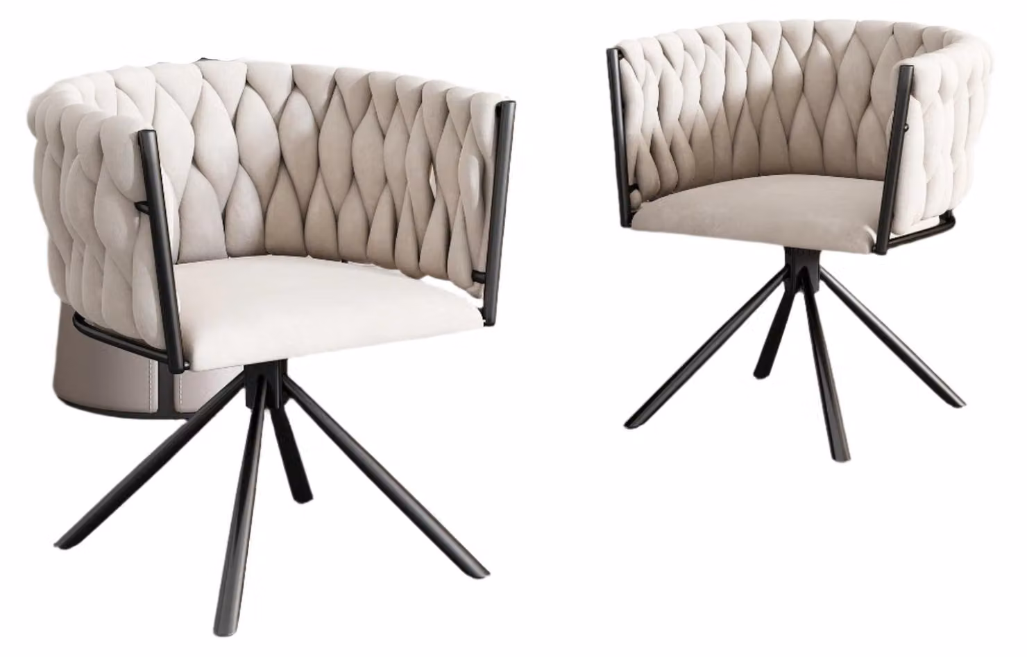 Sedia da pranzo - Set da 2 - Sedia girevole - Sedia - Sedia confortevole - Design ergonomico - Funzione girevole a 360°