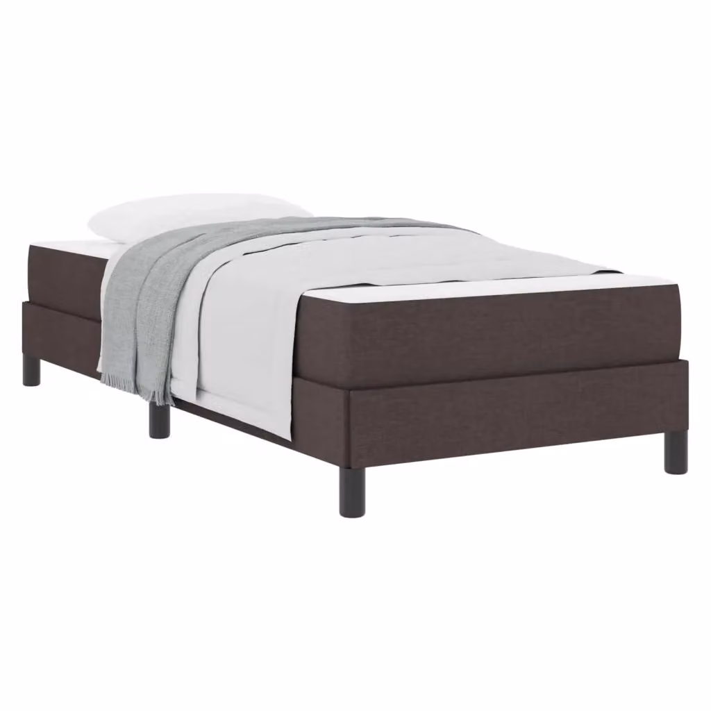 Letto a molle vidaXL in tessuto marrone con struttura in legno e metallo L 90 x P 200 cm – 2