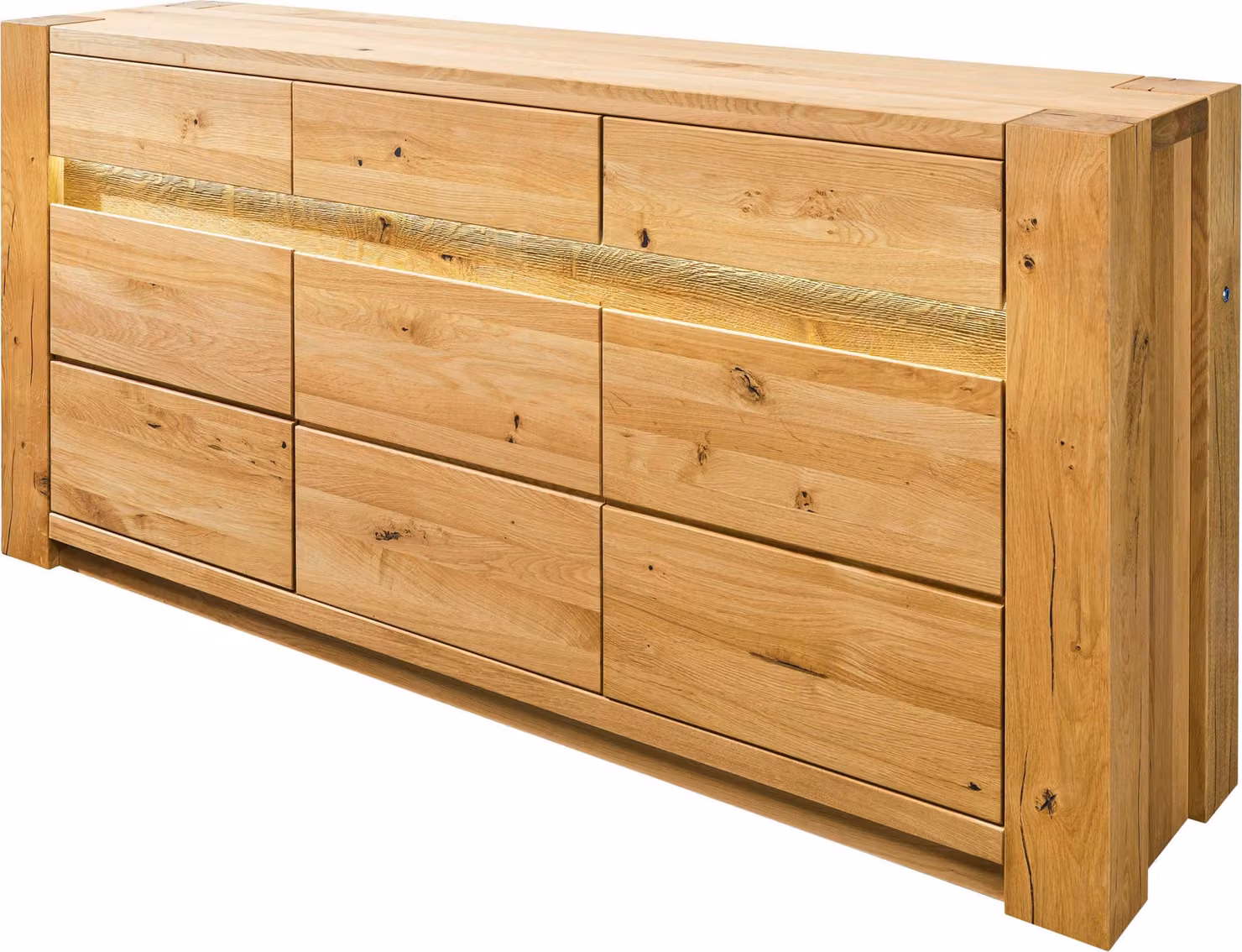 MASSIVMOEBEL24 | Credenza in legno di quercia selvatica 173x40x85 oliato naturale KENT #108