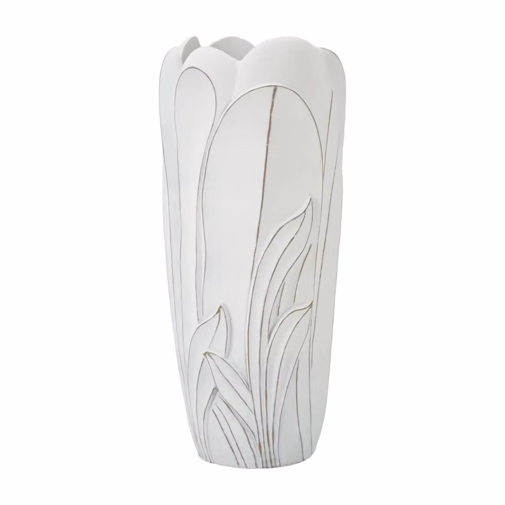 Vaso decorativo Brabbia bianco per uso da tavolo, L: 30,5 cm, P: 30,5 cm, H: 69 cm – 2