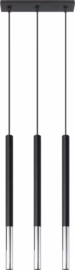 Lampada a sospensione VITREO nera-cromata 3xG9x12W in metallo, dimensioni: 100x30x8 cm, IP20, Pure Lume