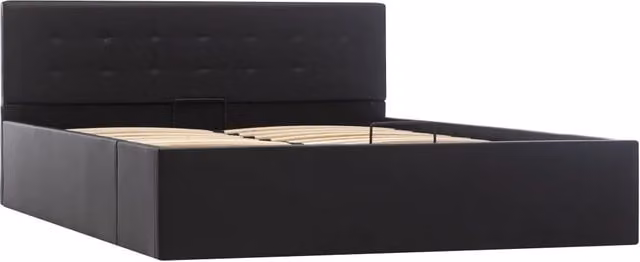 Giroletto con Contenitore-Struttura Letto con contenitore Idraulico Nero Similpelle 140x200cm
