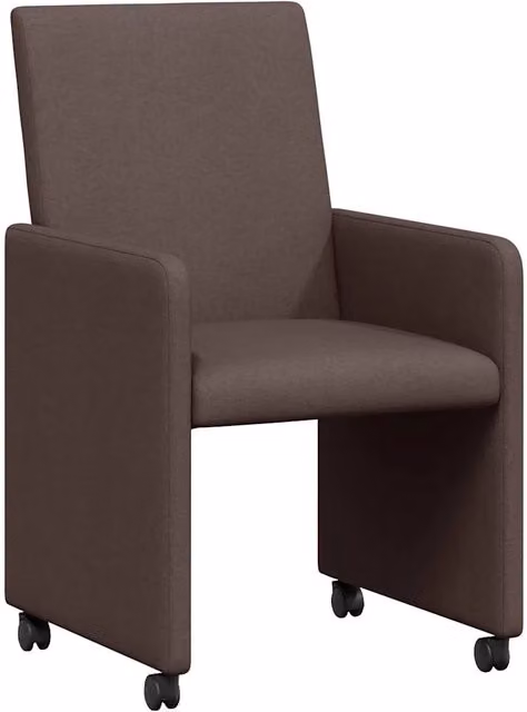 Sedie da Pranzo con Ruote 2 pz | Sedie da cucina Marrone Scuro 57 x 66 x 94 cm