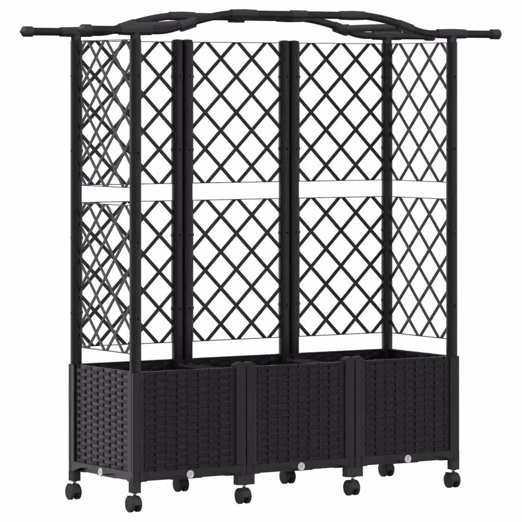 Letto rialzato con griglia e tetto vidaXL nero L: 163 cm, P: 40 cm, H: 144 cm – 2