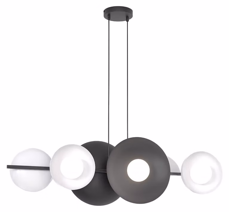Lampada a sospensione VOLUM bianco e nero 6xG9x15W in metallo, dimensioni: 140x100x23 cm, IP20, Emibig
