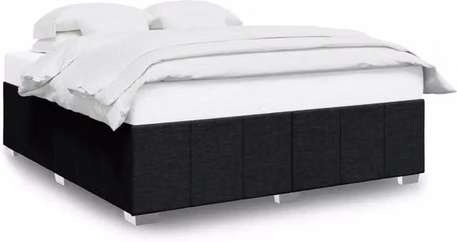 Letto matrimoniale | Letto per adulti | Giroletto senza Materasso Nero 180x200 cm in Tessuto
