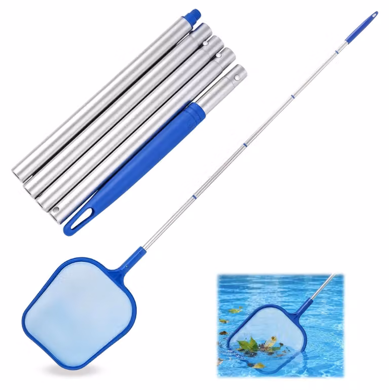 Retino da pesca con manico telescopico da 161 cm - Retino a maglia fine - Retino per stagni - Manutenzione della piscina - Rimozione delle alghe - Pulizia efficace dell'acqua - Retino per stagni