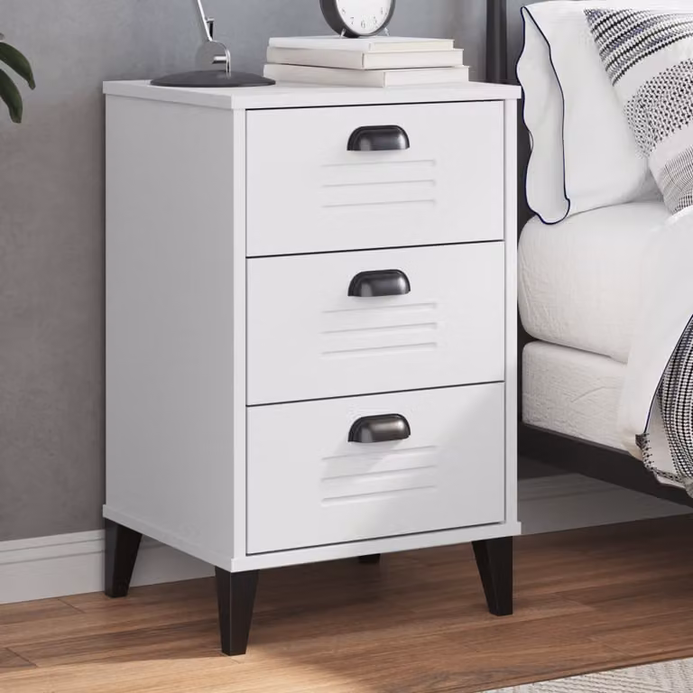 Comodino sospeso vidaXL VIKEN Bianco in legno multistrato e MDF