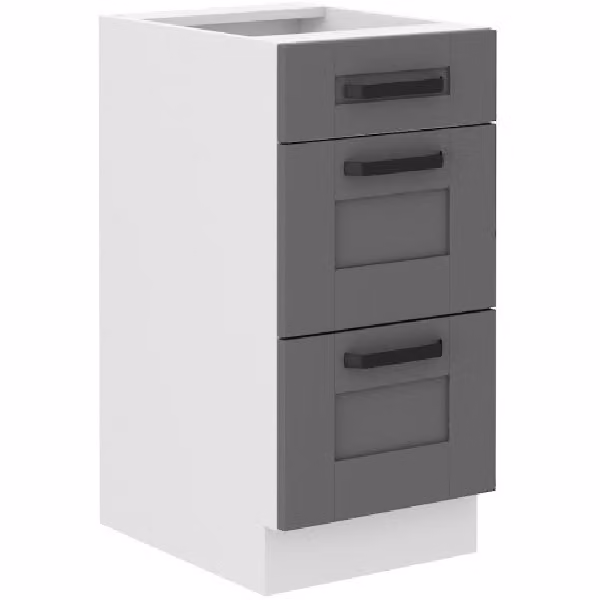 Mobile da cucina con cassetti LAILI - larghezza 40 cm, grigio / bianco