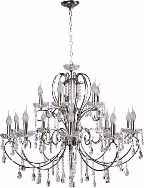 Lampadario cristallo metallo Candellux Aurora 15xE14 cromo