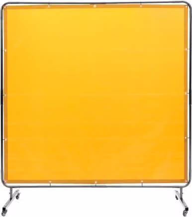 Tenda di protezione per saldatura VEVOR in vinile ignifugo giallo con 4 ruote girevoli e protezione UV a 6 livelli L: 180 cm, P: 180 cm