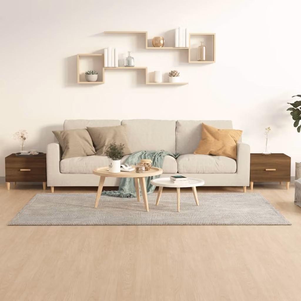 vidaXL Tavolini 2 pz. Aspetto rovere marrone 50x50x40 cm Materiale a base di legno - Tavolino - Tavolini - Tavolino - Tavolino da divano
