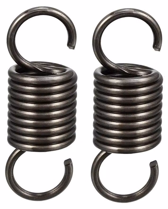 Molle a molla con doppio gancio, 2 pezzi, 2,5 mm, 20 mm, 60 mm, acciaio