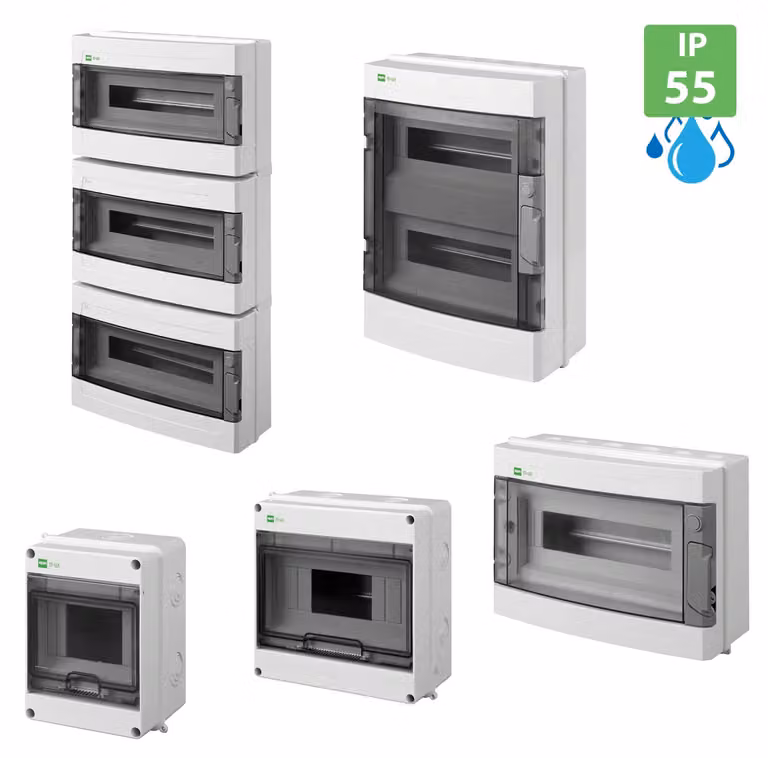 Scatola portafusibili Scatola di distribuzione 7 moduli montati in superficie IP55