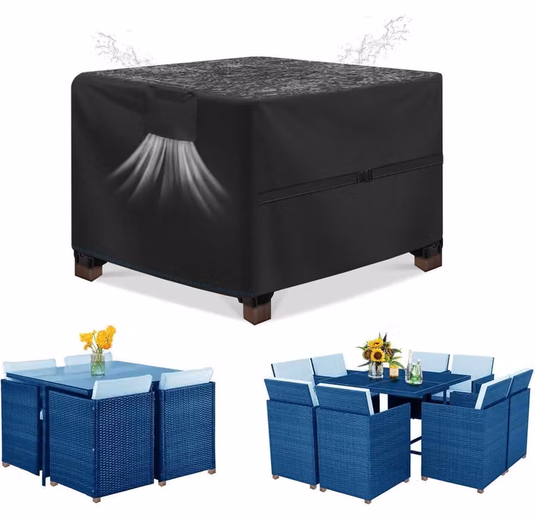 SIRUITON Copertura per mobili da giardino 70x70x70cm, impermeabile e antivento, tessuto Oxford 420D resistente agli strappi, copertura per tavolo da