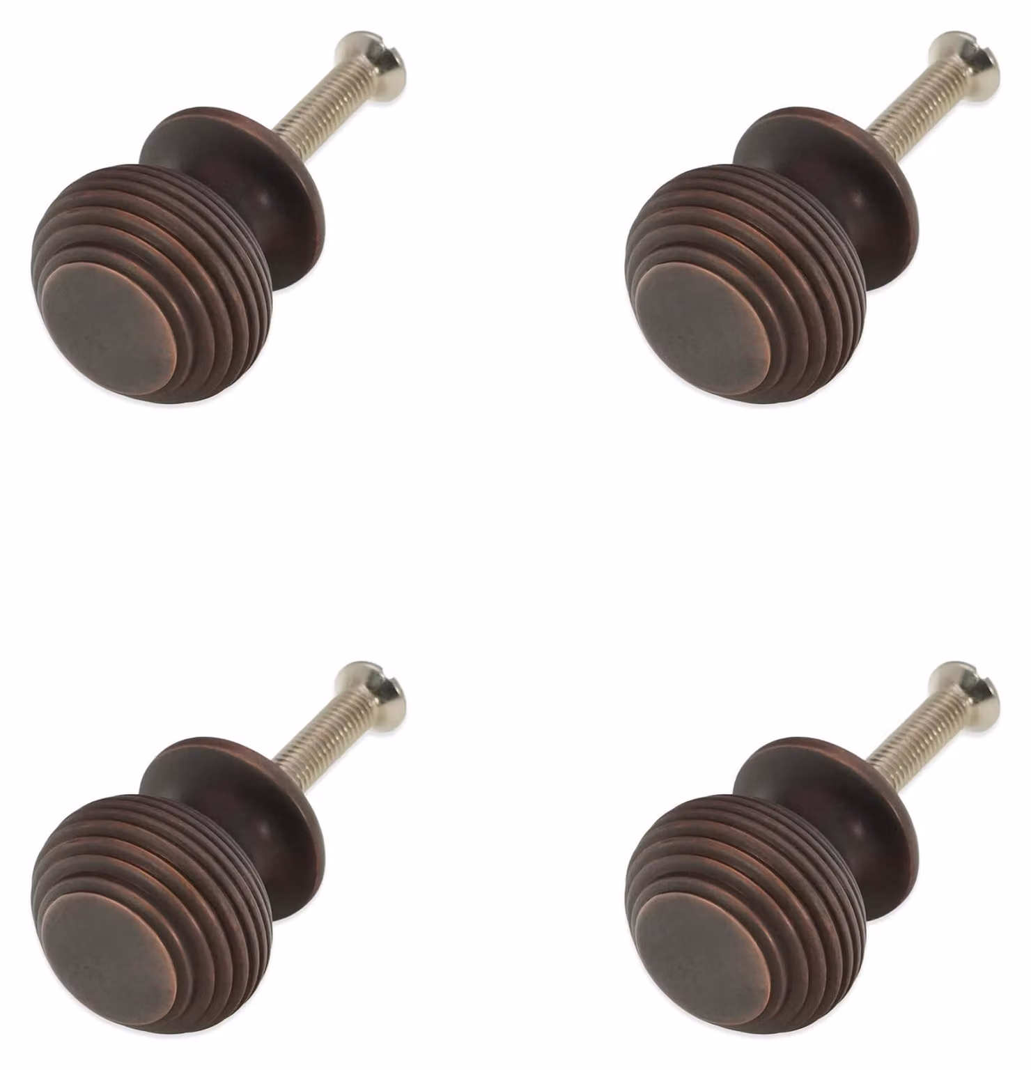 Set di 4 maniglie per cassetti a forma di alveare, in ottone, finitura bronzo anticato, diametro 30 mm
