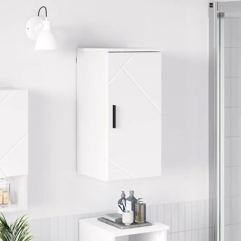 Mobile da bagno moderno vidaXL bianco con ante a battente, sospeso, L: 30 cm, P: 31,5 cm, H: 61 cm
