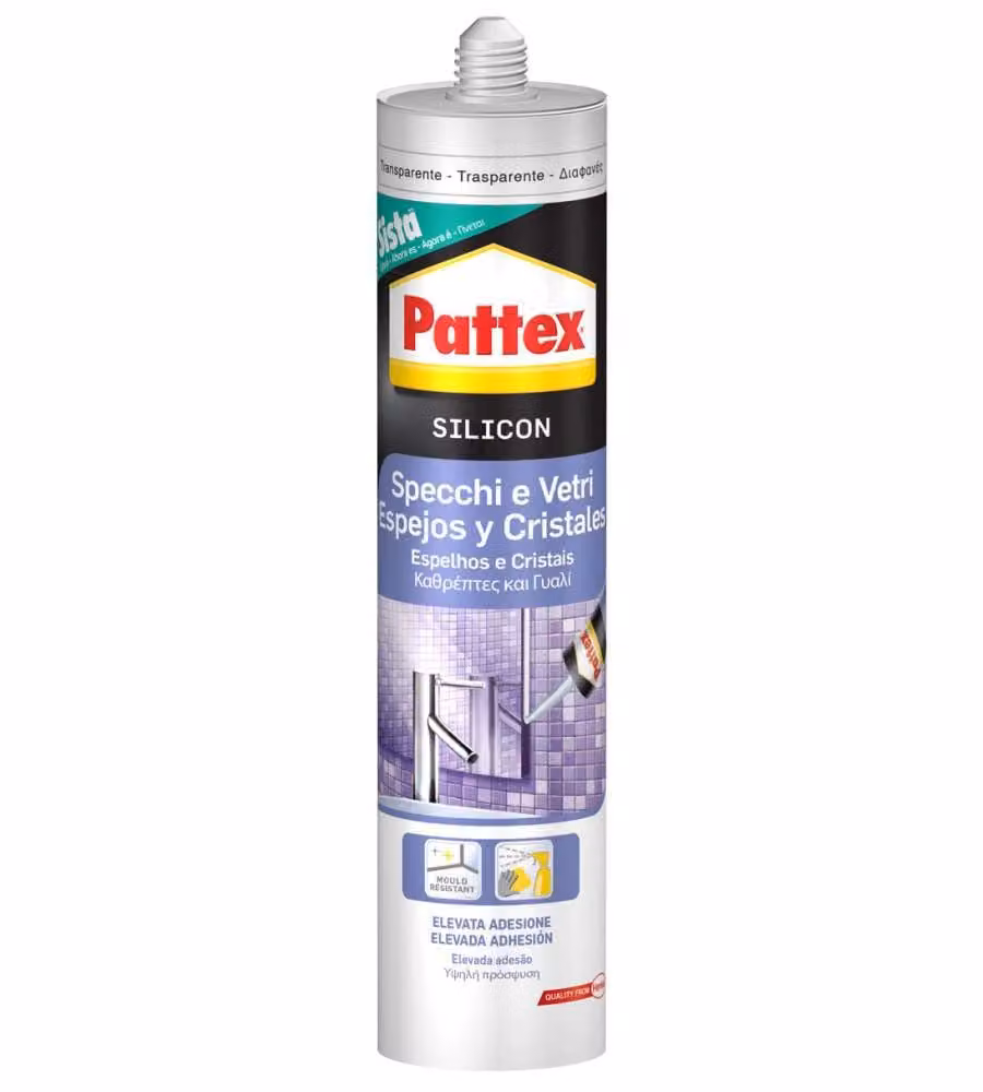 Silicone acetico Pattex Specchi e Vetri Trasparente 290 ml – 1