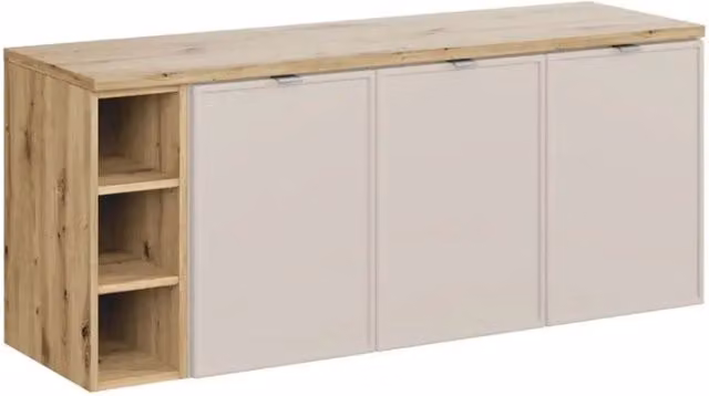 Set bagno BRAZZA: mobile sotto lavabo 140cm con nicchie visibili + piano per lavabo