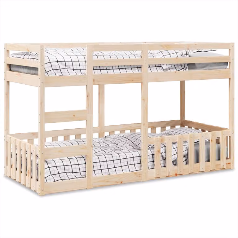 Letto a Castello per Bambini vidaXL in Legno Massello di Pino, L/P: 200 x 80 cm