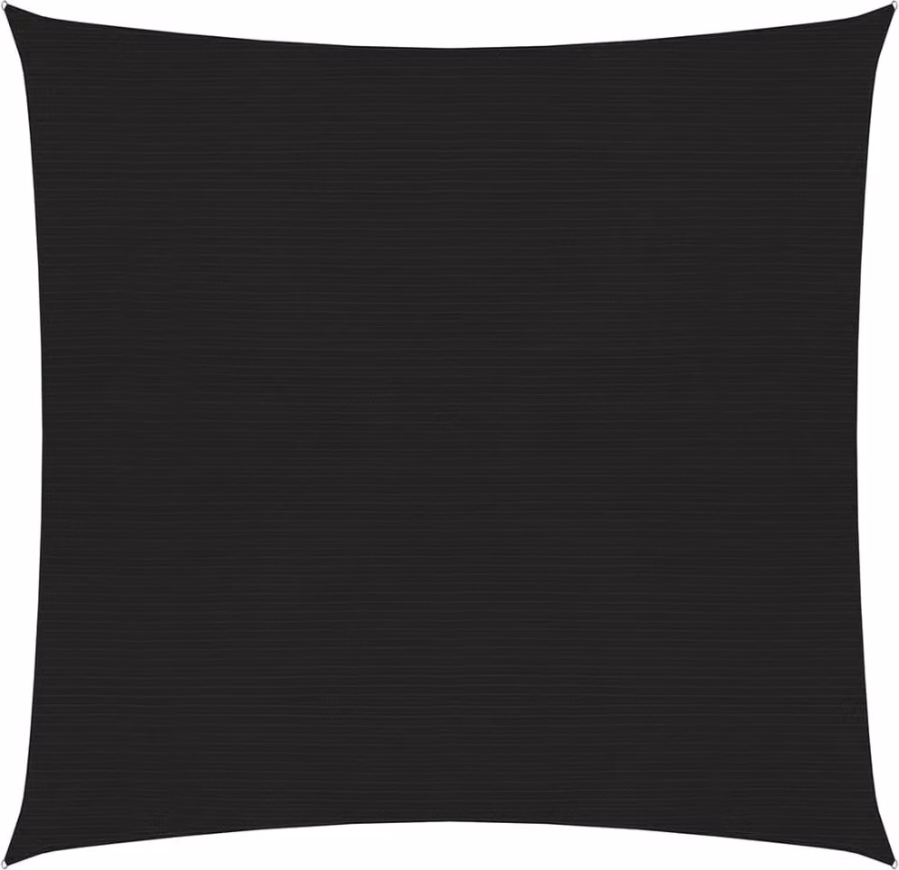 The Living Store Tenda da sole 160 g/m² Nero 5x5 m HDPE