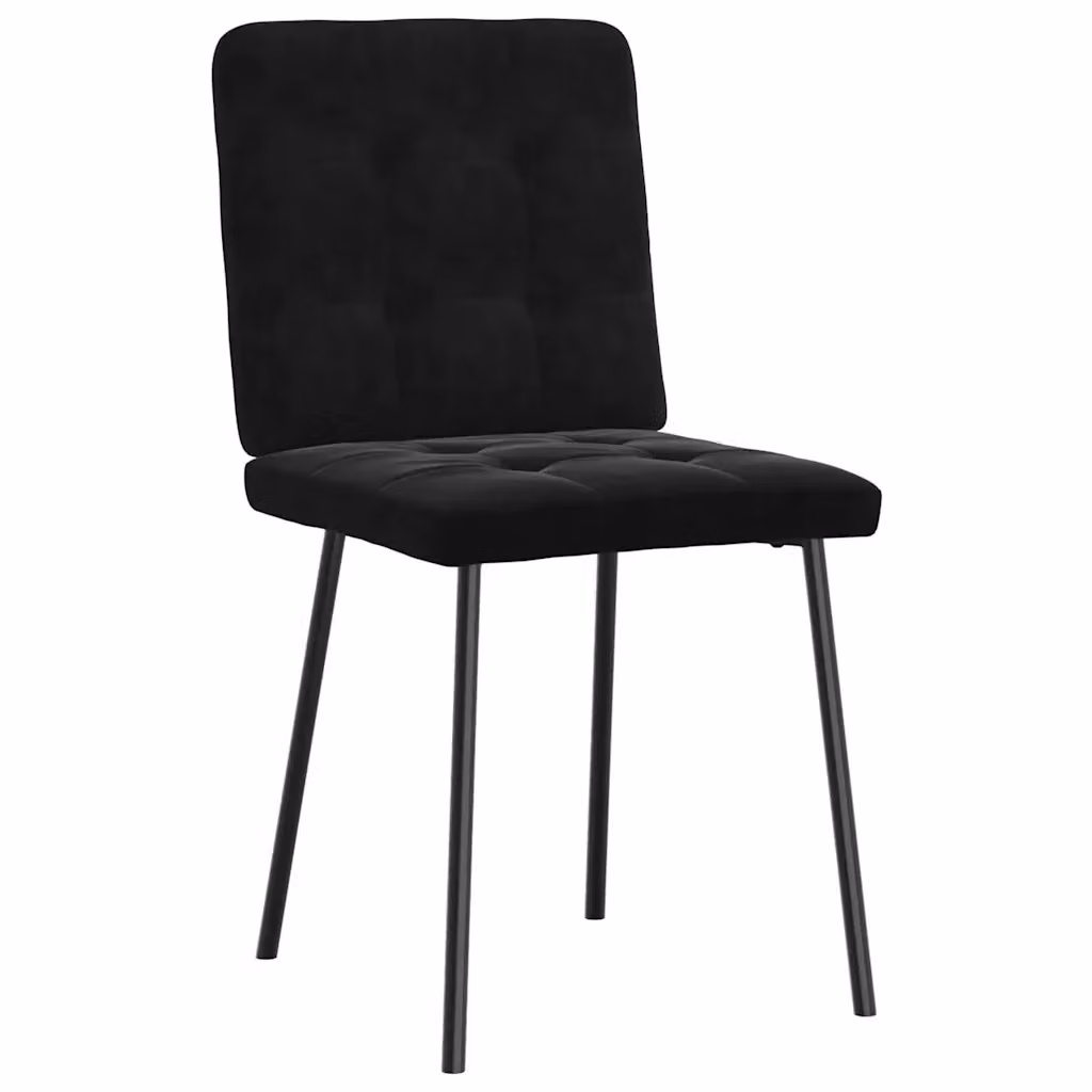 Set di 4 sedie da pranzo vidaXL in velluto nero con struttura in metallo e legno per soggiorno e cucina – 2