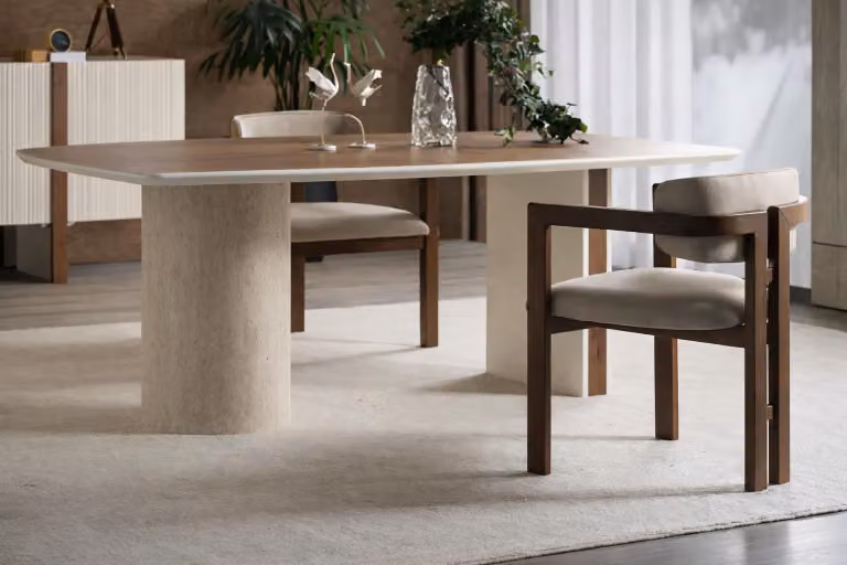 Elegante tavolo da pranzo con 2 sedie in MDF per sale da pranzo moderne