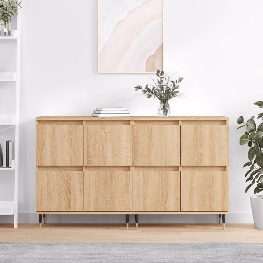 Set di 2 credenze vidaXL in legno multistrato color rovere sonoma con finitura opaca