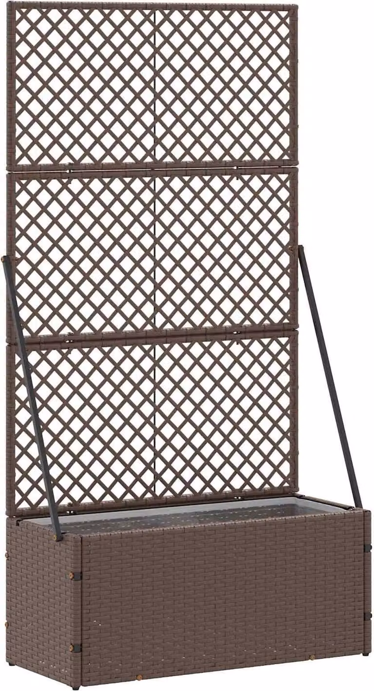 Fioriera a spalliera da giardino marrone 70 x 30 x 135 cm metallo