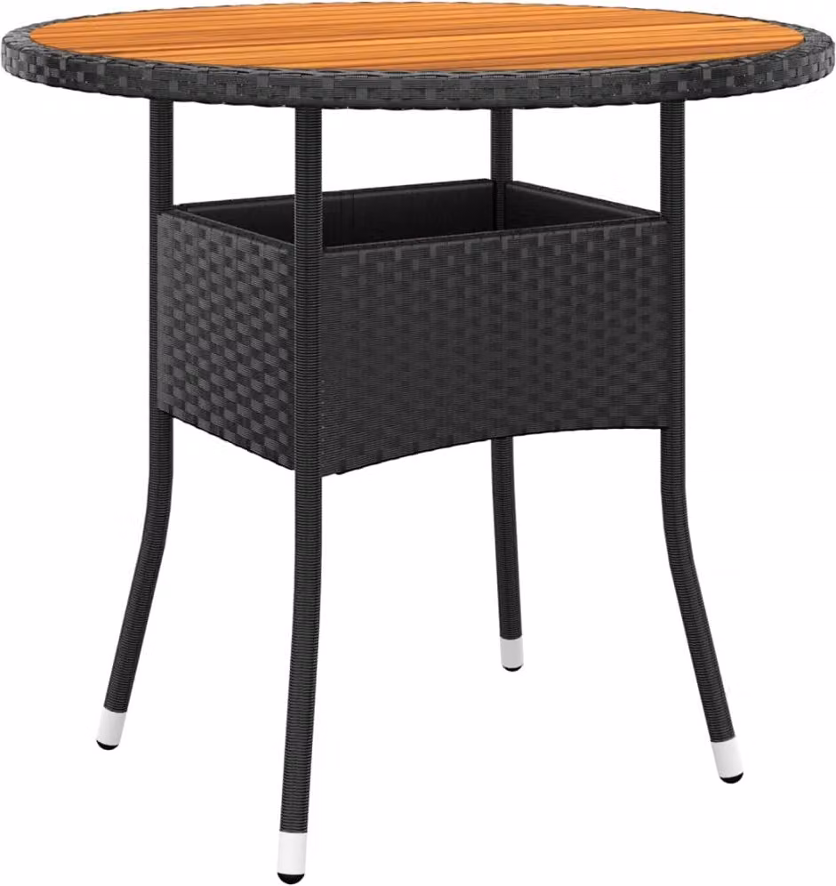 Maison Exclusive - Tavolo da giardino Ø 80 x 75 cm in legno di acacia e rattan sintetico nero