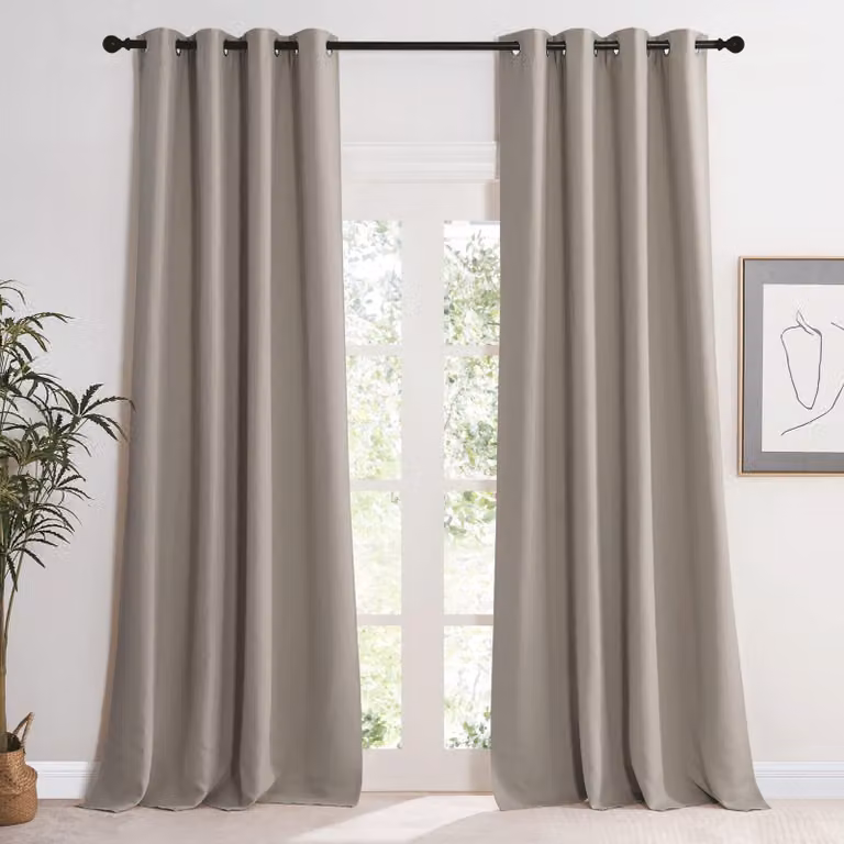 Omgoods - Tende oscuranti color sabbia - 2 pannelli, con isolamento termico