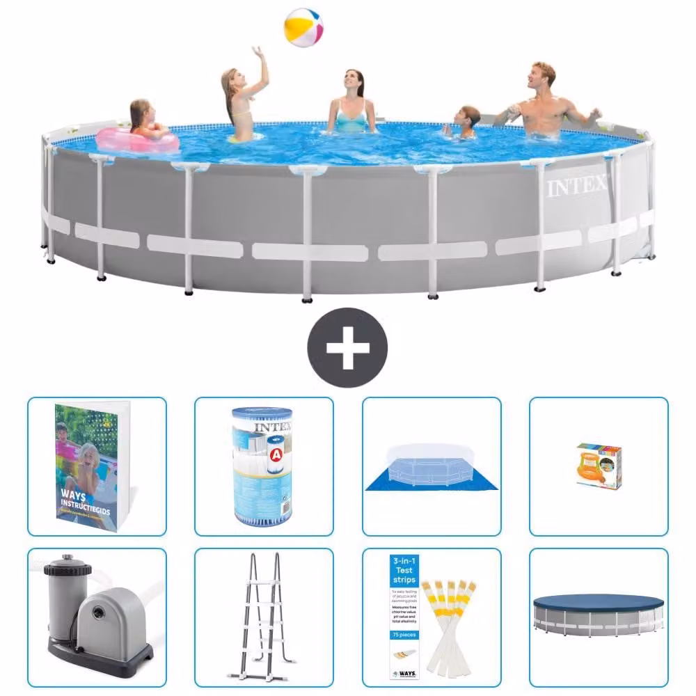 Struttura per piscina a forma di prisma - 549x122 cm - composta da 7 elementi - modello S541