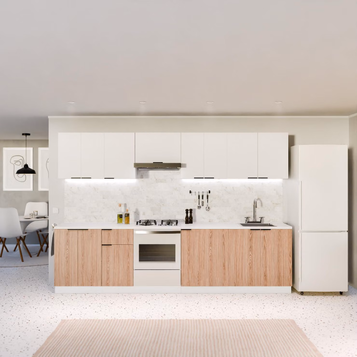 Mobiletto da cucina sospeso, dimensioni 60x32,8x60 cm, 1 anta, 1 ripiano, colore nero e noce