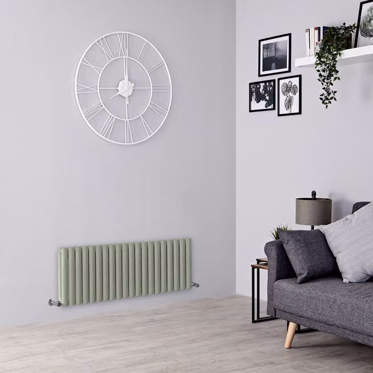 Radiatore di Design Orizzontale  Verde (Sage Leaf Green) -  400mm x 1180mm  - Pannello Doppio  - Revive