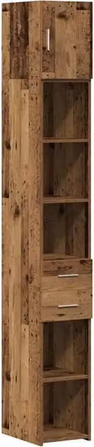 Set di 2 armadi moderni in legno vecchio marrone con cassetti e ripiani interni DESIGN IN L/P/H: 30 x 42,5 x 225 cm
