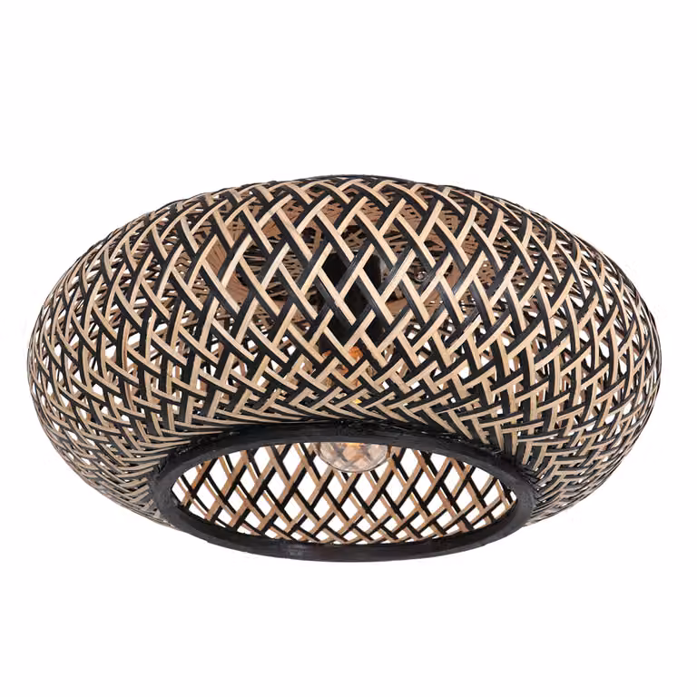 Plafoniera - naturale - MAZE - bambù metallo - Ø 40cm - E27 - 3129BE - Anne Lighting