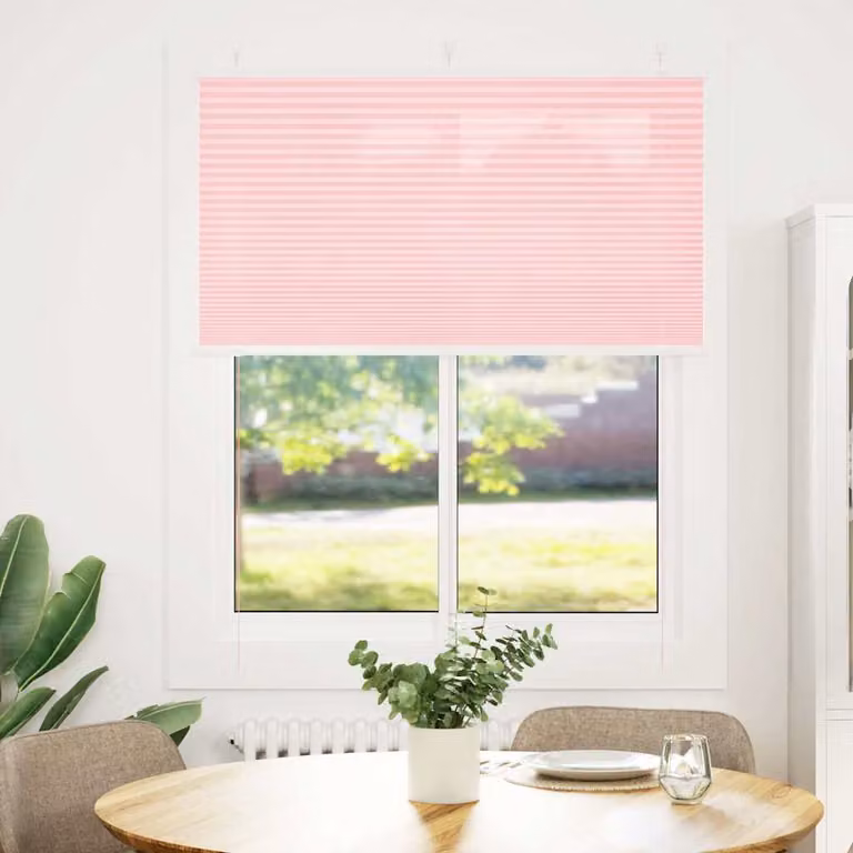 vidaXL Tenda Plissettata Rosa 110x150 cm Larghezza Tessuto 109,4 cm