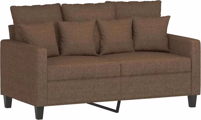 Divano | Divano da soggiorno | Sofa a 2 Posti Marrone 120 cm in Tessuto