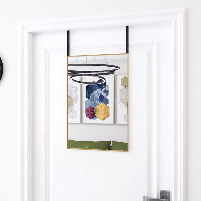 Specchio da parete rettangolare vidaXL in vetro e metallo oro L: 40 cm, H: 60 cm