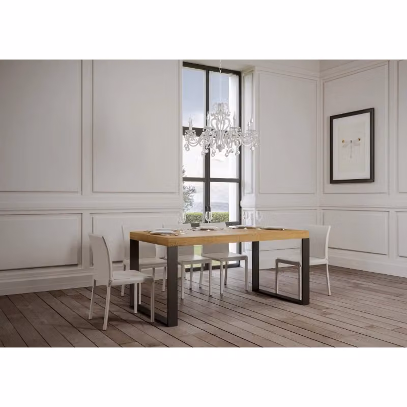 Tavolo allungabile moderno Itamoby in finitura rovere e antracite L: 180-284 cm, P: 90 cm, H: 77 cm – 2