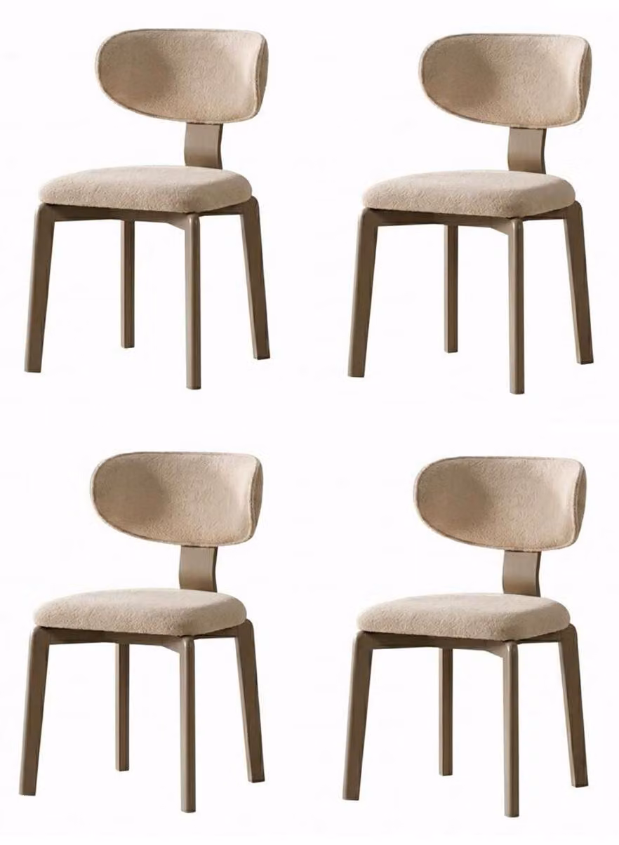 Sedia beige, design minimalista, armoniosa, moderna, elegante, confortevole