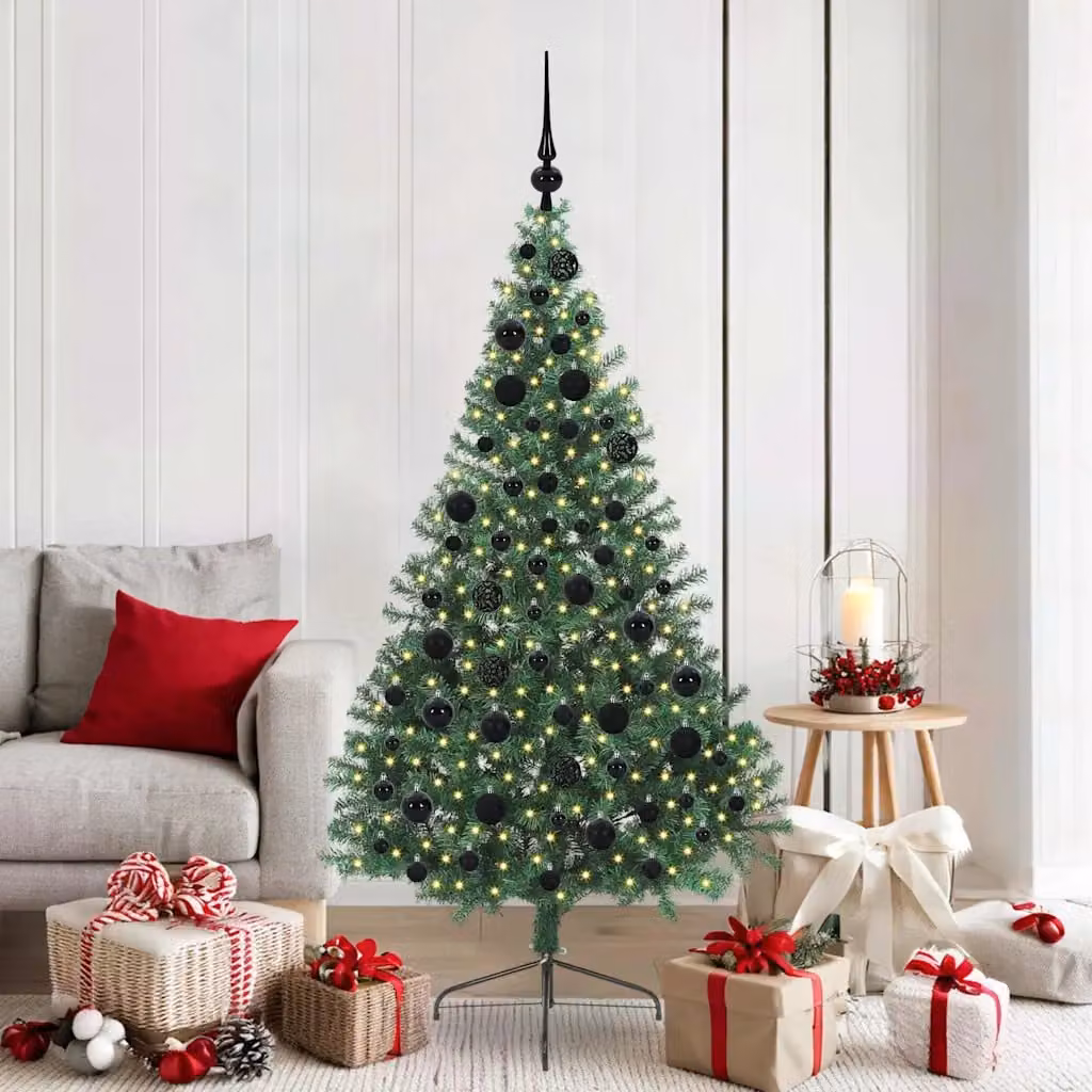 Albero di Natale artificiale vidaXL con luci LED bianco caldo Verde Altezza: 180 cm