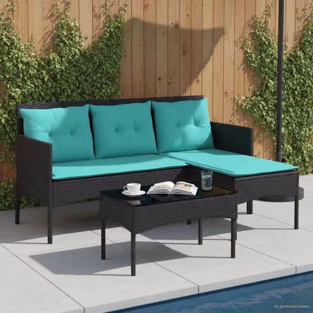 Set Divano da Giardino 2 pz polyrattan 4103811