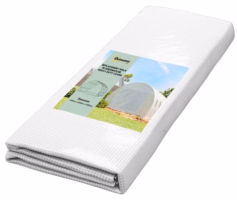 Copertura di ricambio per serra, dimensioni 400x300x200 cm - Rete in polietilene (PE) | Colore: Bianco | Dimensioni: 400x300x200 cm